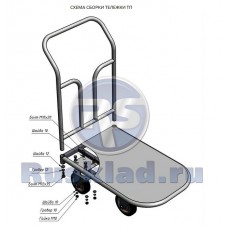 Тележка платформенная ТП-2 (600х900мм), колёса на выбор